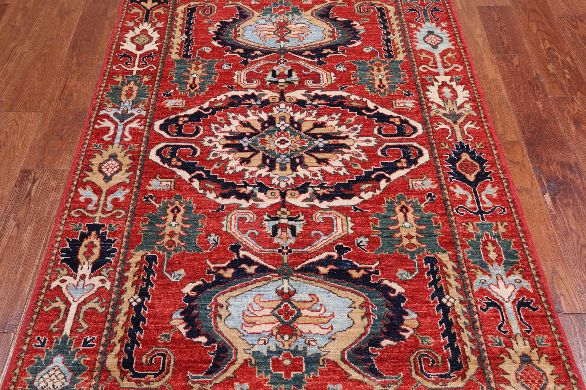 Red Persian Fine Serapi Handmade Wool Rug - 3' 11" X 6' 0"