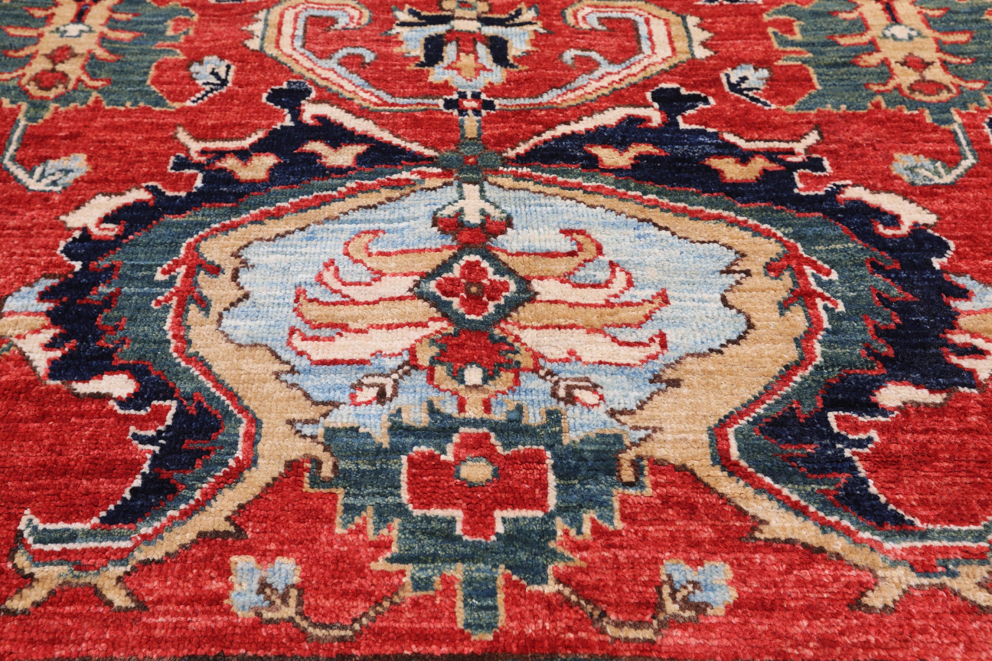 Red Persian Fine Serapi Handmade Wool Rug - 3' 11" X 6' 0"
