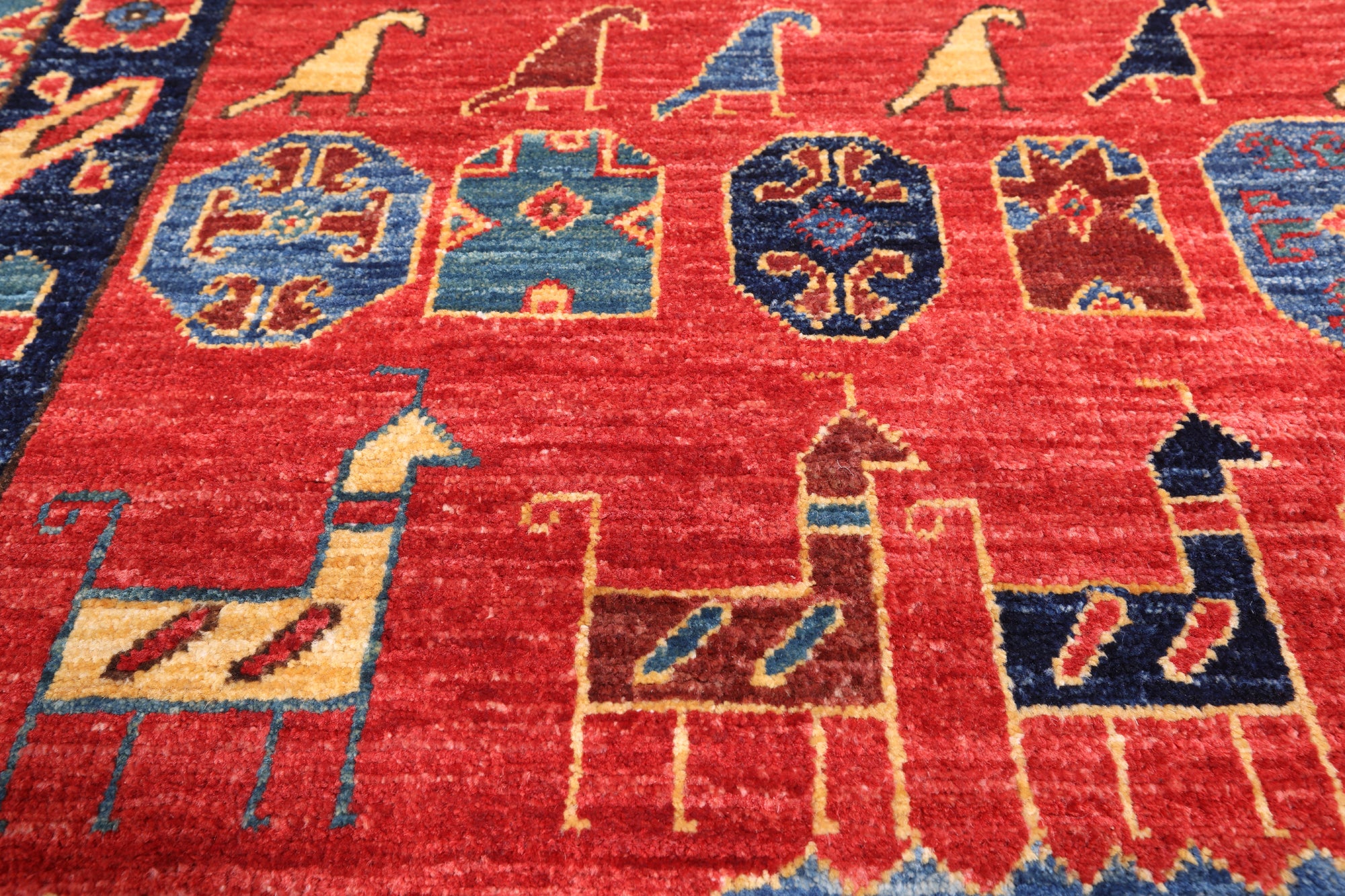 Red Persian Fine Serapi Hand Knotted Wool Rug - 3' 10" X 5' 8"