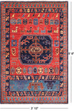 Red Persian Fine Serapi Hand Knotted Wool Rug - 3' 10" X 5' 8"