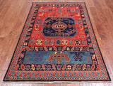 Red Persian Fine Serapi Hand Knotted Wool Rug - 3' 10" X 5' 8"