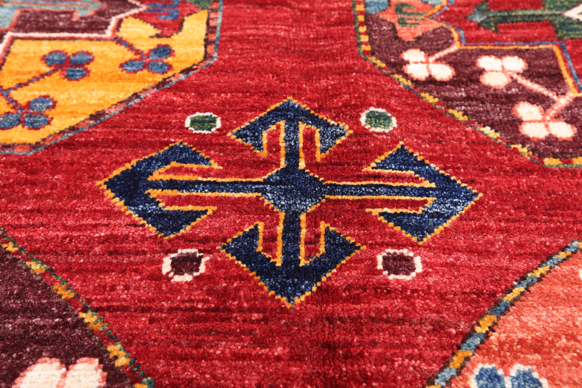 Red Turkmen Ersari Handmade Wool On Wool Rug - 5' 10" X 8' 7"