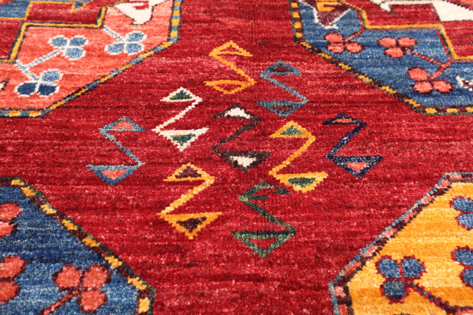 Red Turkmen Ersari Handmade Wool On Wool Rug - 5' 10" X 8' 7"