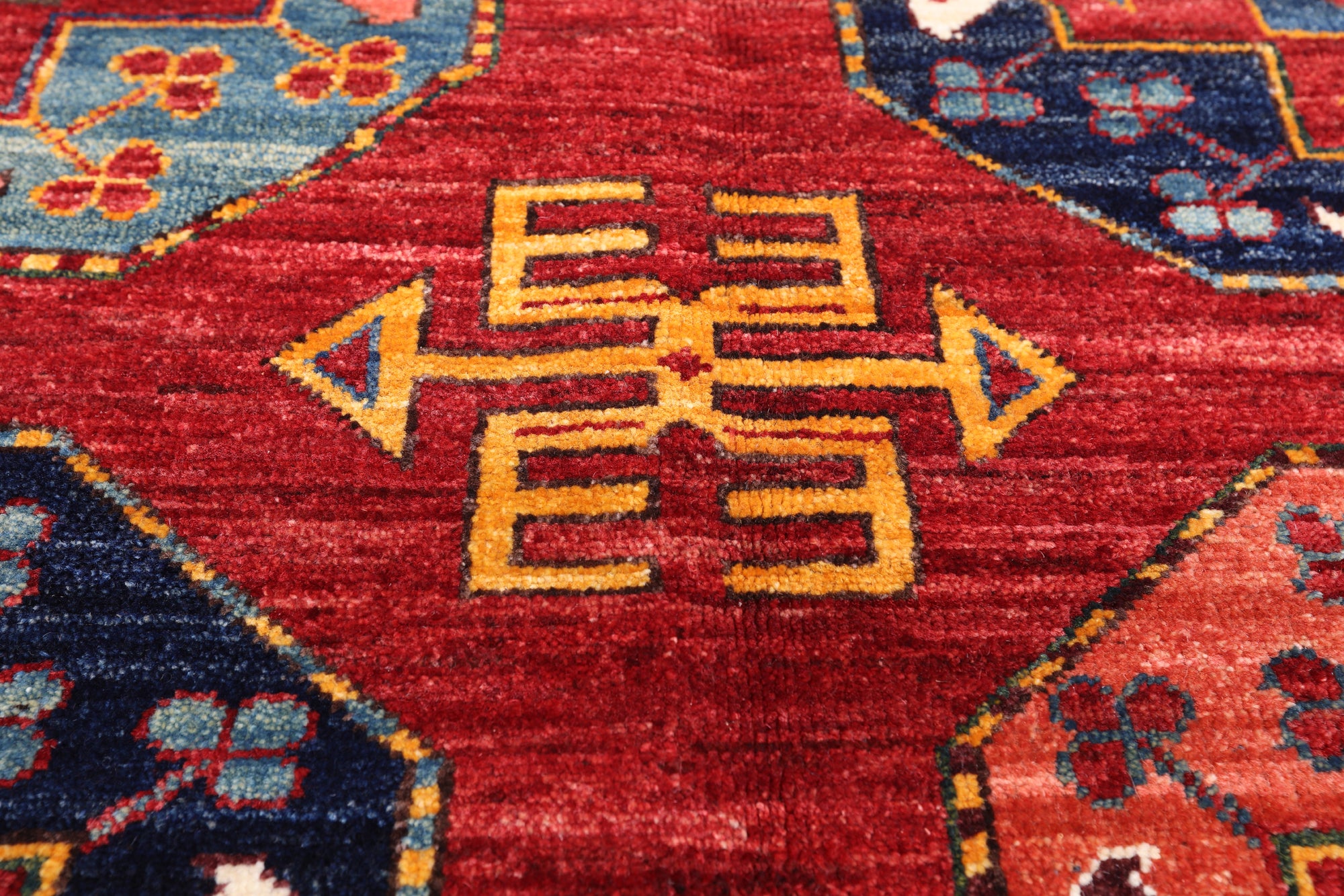 Red Turkmen Ersari Handmade Wool On Wool Rug - 5' 10" X 8' 7"