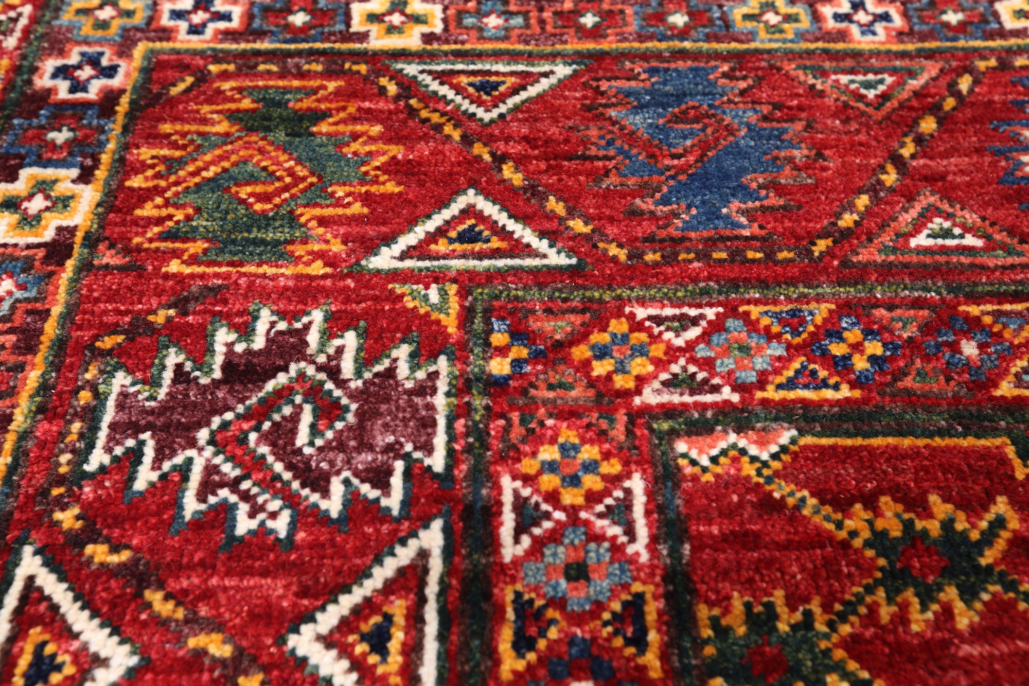 Red Turkmen Ersari Handmade Wool On Wool Rug - 5' 10" X 8' 7"
