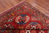 Red Turkmen Ersari Handmade Wool On Wool Rug - 5' 10" X 8' 7"