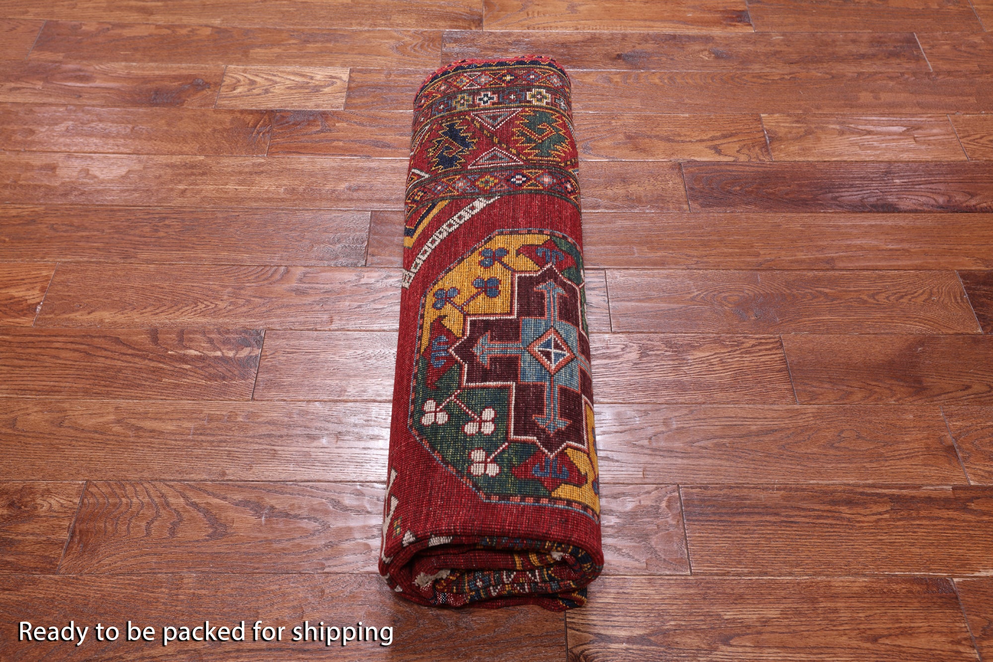Red Turkmen Ersari Handmade Wool On Wool Rug - 5' 10" X 8' 7"