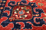 Red Persian Fine Serapi Handmade Wool Rug - 9' 2" X 11' 8"