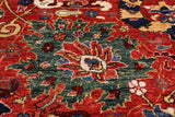 Red Persian Fine Serapi Handmade Wool Rug - 9' 2" X 11' 8"