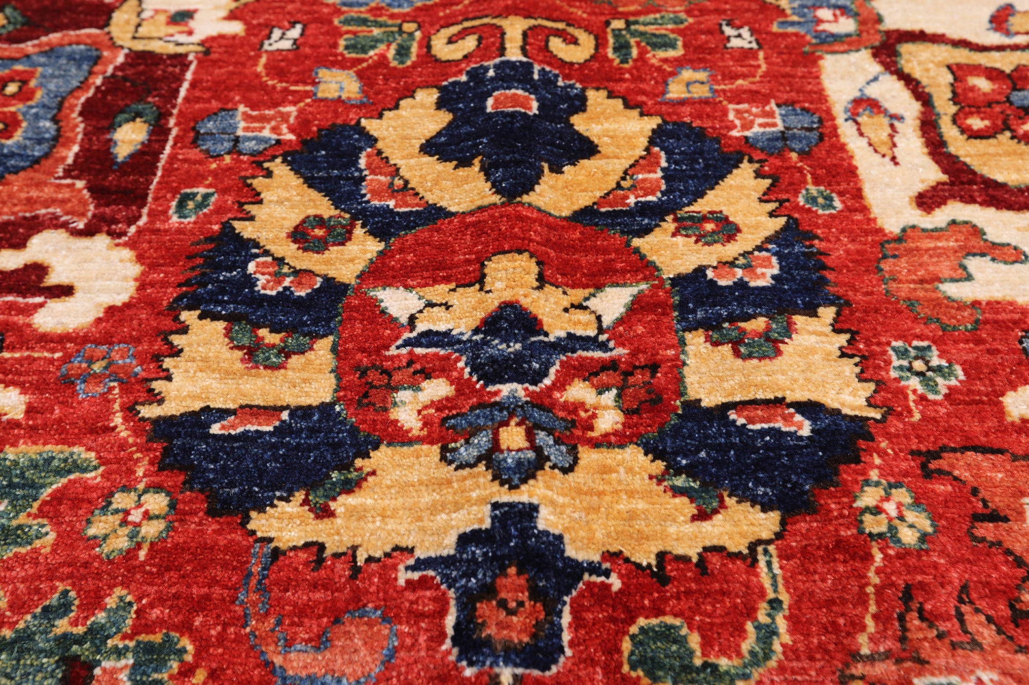 Red Persian Fine Serapi Handmade Wool Rug - 9' 2" X 11' 8"