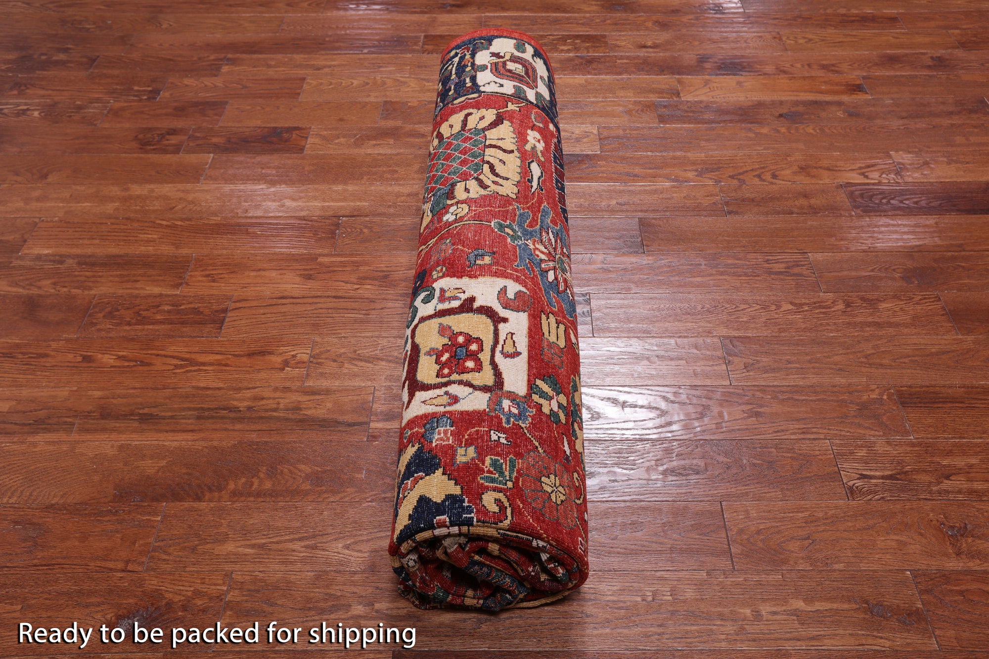 Red Persian Fine Serapi Handmade Wool Rug - 9' 2" X 11' 8"