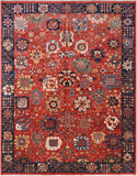 Red Persian Fine Serapi Handmade Wool Rug - 9' 2" X 11' 8"