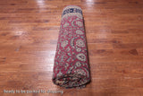 Wine/Navy Persian Fine Tabriz Hand-Knotted Wool Rug - 9' 11" X 14' 3"
