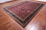 Wine/Navy Persian Fine Tabriz Hand-Knotted Wool Rug - 9' 11" X 14' 3"