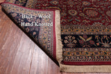 Wine/Navy Persian Fine Tabriz Hand-Knotted Wool Rug - 9' 11" X 14' 3"
