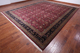 Wine/Navy Persian Fine Tabriz Hand-Knotted Wool Rug - 12' 3" X 14' 10"