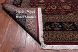Wine/Navy Persian Fine Tabriz Hand-Knotted Wool Rug - 12' 3" X 14' 10"
