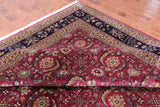 Wine/Navy Persian Fine Tabriz Hand-Knotted Wool Rug - 12' 3" X 14' 10"