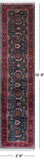 Emerald Green Persian Fine Tabriz Handmade Wool Runner Rug - 2' 6" X 10' 9"