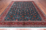 Emerald Green Persian Fine Tabriz Hand Knotted Wool Rug - 9' 4" X 12' 2"