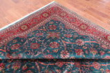 Emerald Green Persian Fine Tabriz Hand Knotted Wool Rug - 9' 4" X 12' 2"