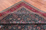 Emerald Green Persian Fine Tabriz Handmade Wool Rug - 8' 11" X 11' 11"