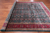 Emerald Green Persian Fine Tabriz Handmade Wool Rug - 8' 11" X 11' 11"