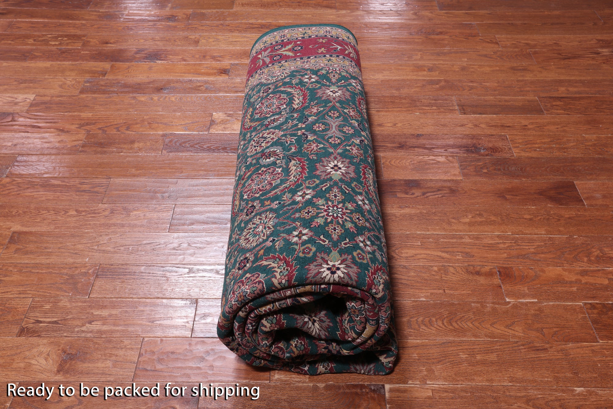Emerald Green Persian Fine Tabriz Handmade Wool Rug - 8' 11" X 11' 11"