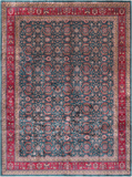 Emerald Green Persian Fine Tabriz Handmade Wool Rug - 8' 11" X 11' 11"