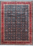 Emerald Green Persian Fine Tabriz Handmade Wool Rug - 9' 1" X 12' 2"