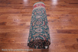 Emerald Green Persian Fine Tabriz Handmade Wool Rug - 9' 1" X 12' 2"