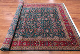 Emerald Green Persian Fine Tabriz Hand Knotted Wool Rug - 6' 4" X 9' 0"