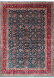 Emerald Green Persian Fine Tabriz Hand Knotted Wool Rug - 6' 4" X 9' 0"