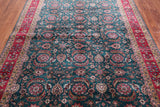 Emerald Green Persian Fine Tabriz Hand Knotted Wool Rug - 6' 4" X 9' 0"