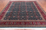 Emerald Green Persian Fine Tabriz Hand-Knotted Wool Rug - 7' 11" X 9' 9"