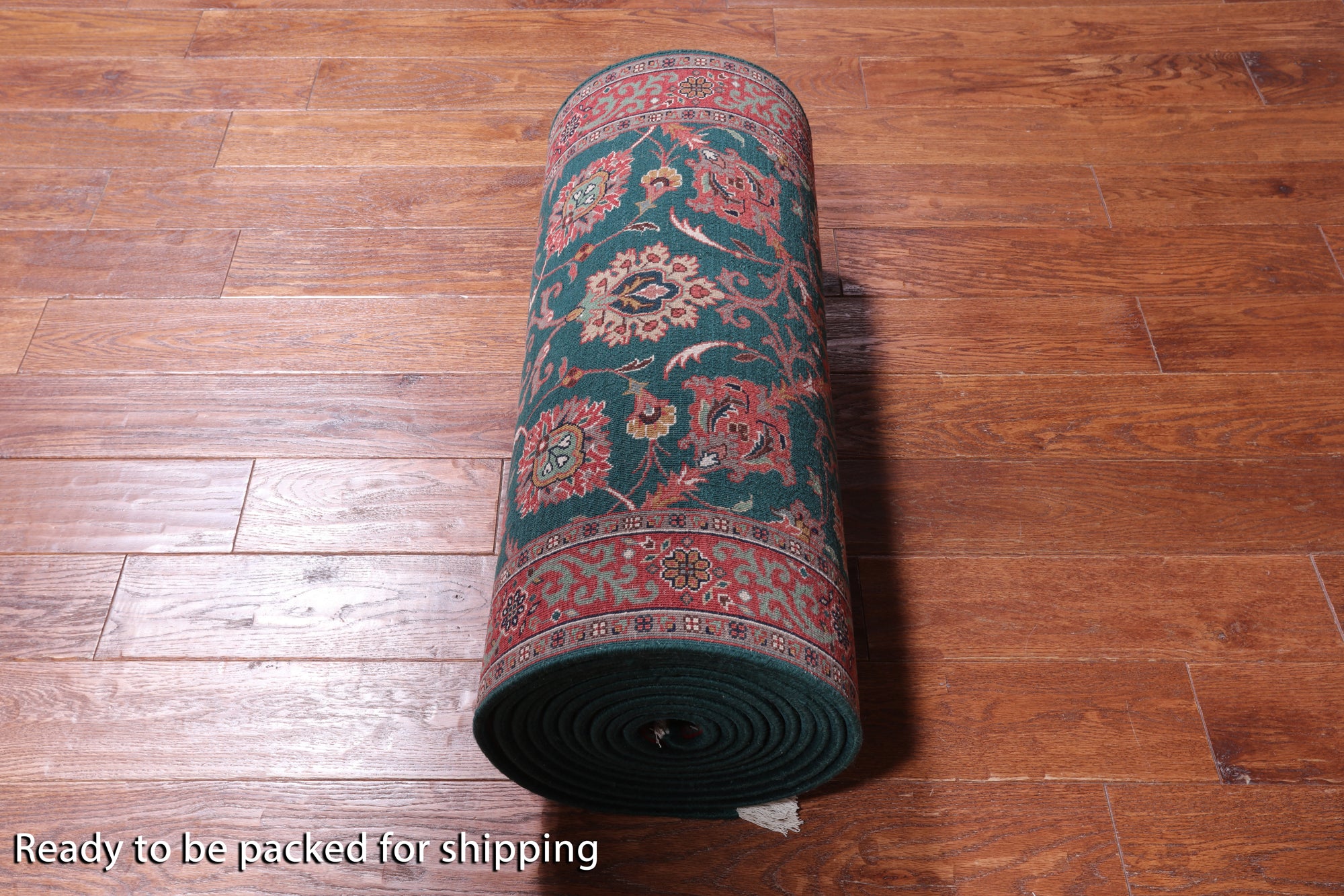 Emerald Green Persian Fine Tabriz Handmade Wool Runner Rug - 2' 6" X 19' 9"