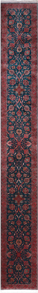 Emerald Green Persian Fine Tabriz Handmade Wool Runner Rug - 2' 6" X 19' 9"