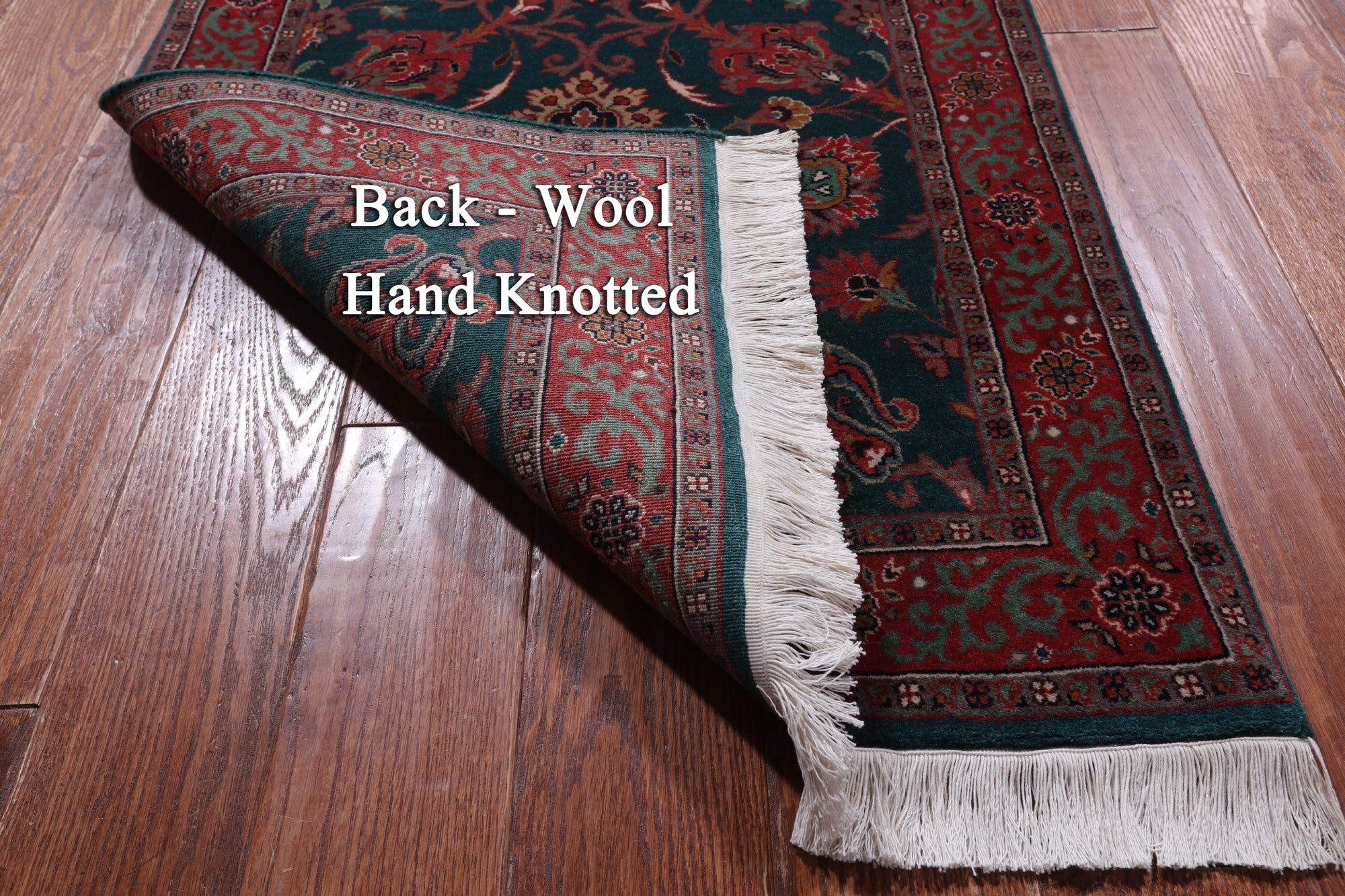 Emerald Green Persian Fine Tabriz Handmade Wool Runner Rug - 2' 6" X 19' 9"