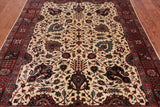 Beige Persian Fine Tabriz Handmade Wool Rug - 4' 11" X 6' 10"