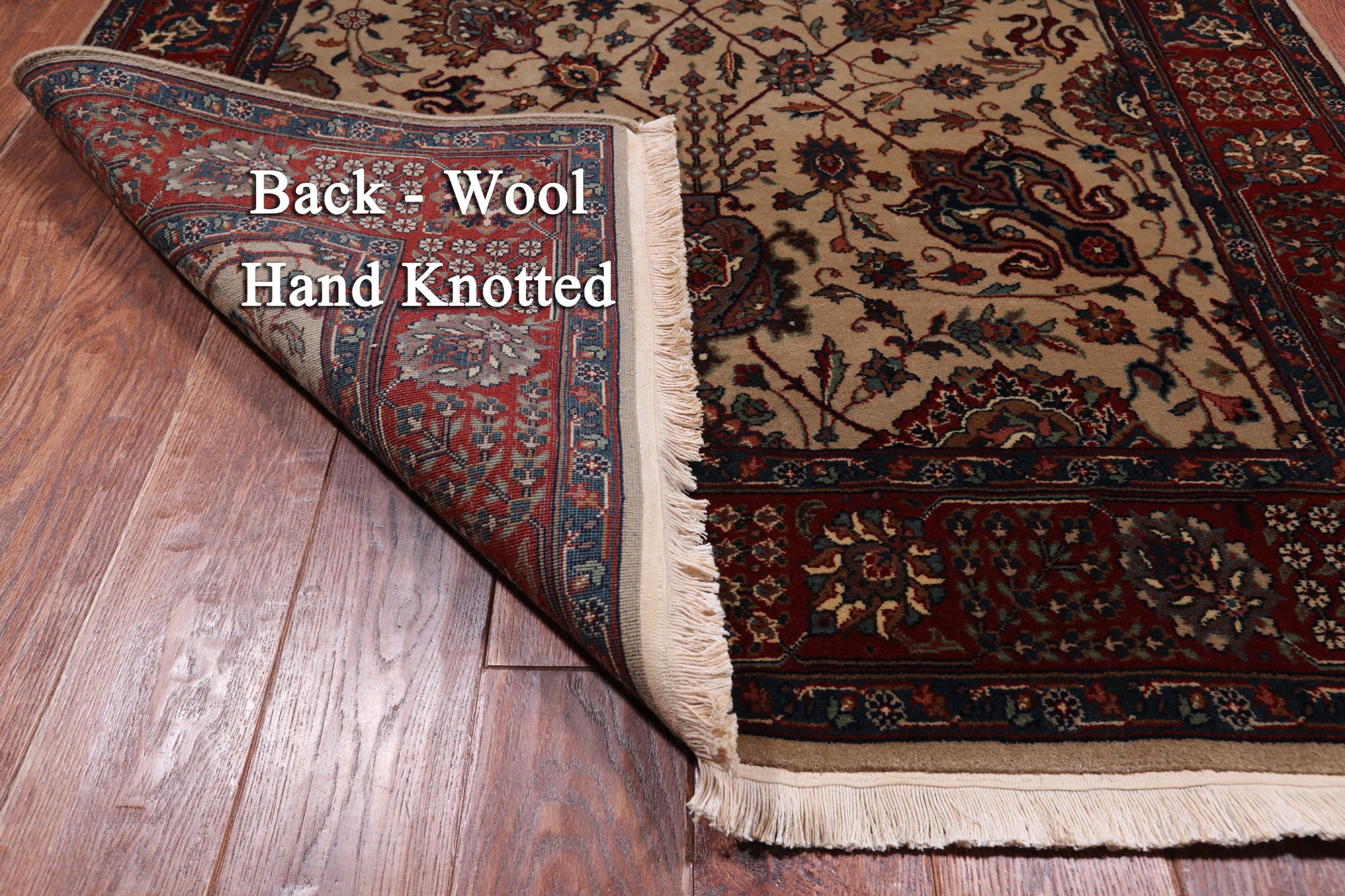 Khaki Persian Fine Tabriz Handmade Wool Runner Rug - 4' 2" X 9' 10"
