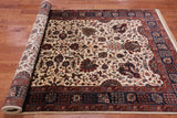 Beige Persian Fine Tabriz Hand Knotted Wool Rug - 5' 1" X 8' 5"