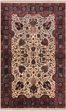 Beige Persian Fine Tabriz Hand Knotted Wool Rug - 5' 1" X 8' 5"