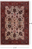 Beige Persian Fine Tabriz Hand-Knotted Wool Rug - 3' 11" X 6' 0"