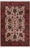Beige Persian Fine Tabriz Hand-Knotted Wool Rug - 3' 11" X 6' 0"