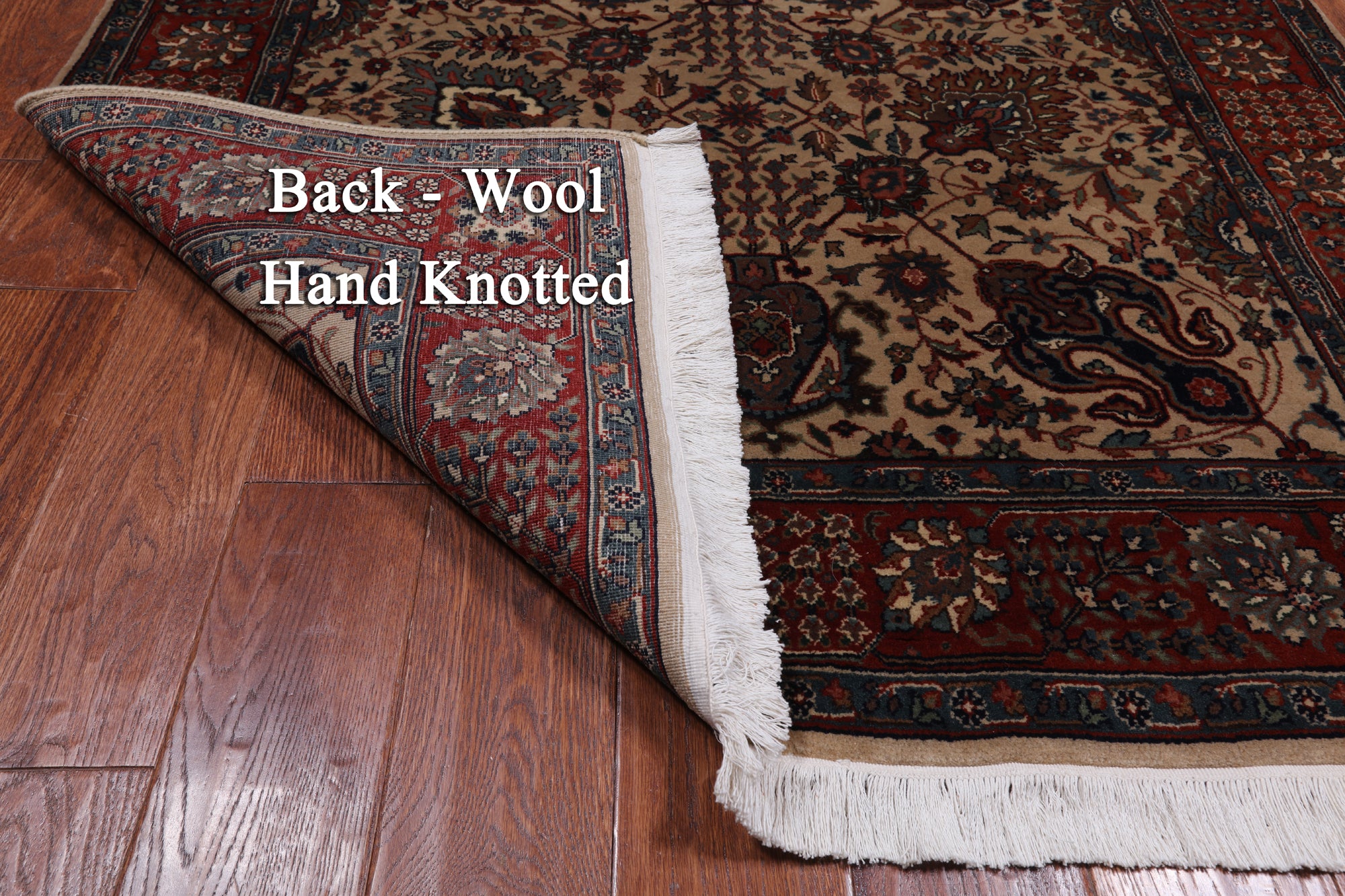 Khaki Square Persian Fine Tabriz Hand-Knotted Wool Rug - 4' 0" X 4' 1"