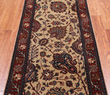 Khaki Persian Fine Tabriz Hand-Knotted Wool Rug - 2' 1" X 4' 1"