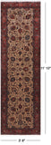 Khaki Persian Fine Tabriz Handmade Wool Runner Rug - 3' 8" X 11' 10"