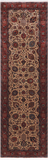 Khaki Persian Fine Tabriz Handmade Wool Runner Rug - 3' 8" X 11' 10"