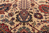 Khaki Persian Fine Tabriz Handmade Wool Runner Rug - 3' 8" X 11' 10"