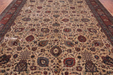 Khaki Persian Fine Tabriz Hand-Knotted Wool Rug - 10' 3" X 14' 2"
